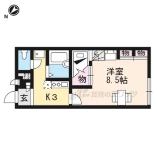 レオパレス湖城が丘【104号室】の間取り