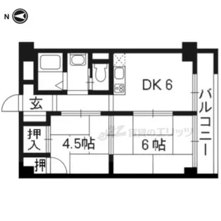 桃山グランドハイツ【518号室】の間取り