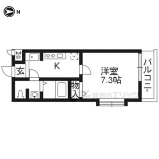 セピアコート深草【3-A号室】の間取り
