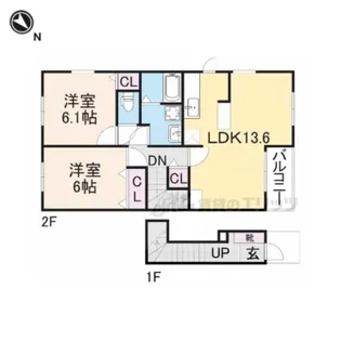 プロヴァンス・ドゥ【2階】の間取り