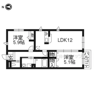 ガーデンコート洛北【203号室】の間取り
