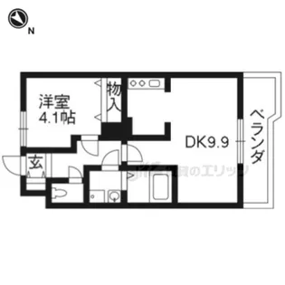 シャイン池之宮【1階】の間取り