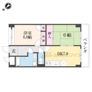 ヨコヤママンション1号館【401号室】の間取り