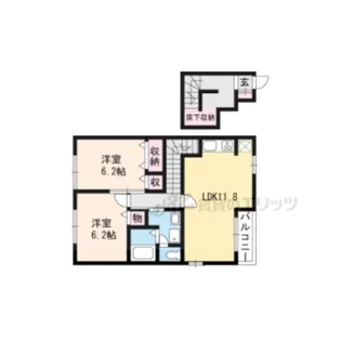 ラフィネシャトレー?番館B【2階】の間取り