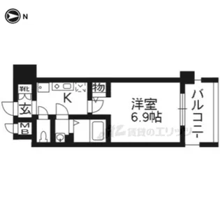 アスヴェル京都七条通【9階】の間取り