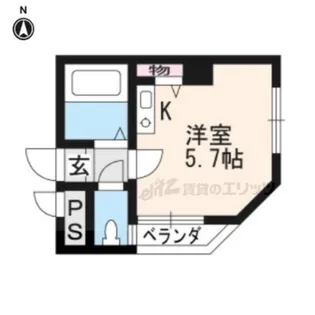 ロイヤル紫野【302号室】の間取り