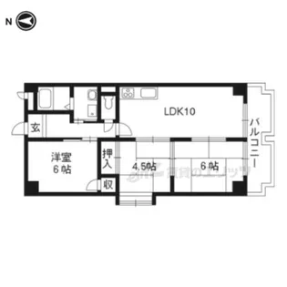 エクレールやぐら【1階】の間取り