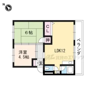 御殿山コーポA【2階】の間取り