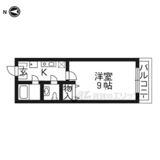 アジュール北白川【103号室】の間取り