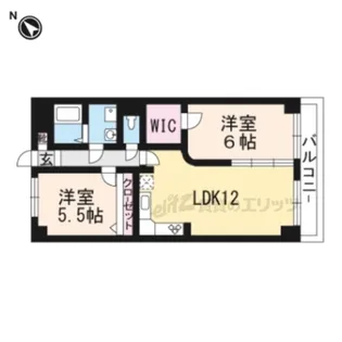 レジデンス南草津【6階】の間取り