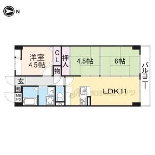 枚方パークハイツ【4階】の間取り