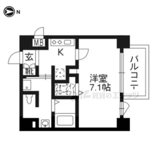 アクロス京都七条鴨川御苑【201号室】の間取り