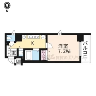 アクロス京都七条鴨川御苑【206号室】の間取り