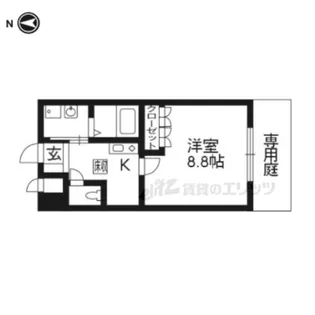 エクセル城陽【1階】の間取り