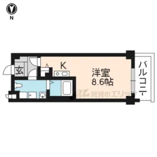 ランブラス衣笠【2階】の間取り