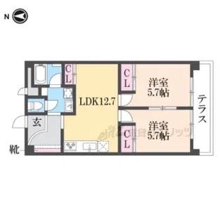 シャトータナカ【1階】の間取り