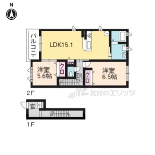 プラッツ上高砂A棟【201号室】の間取り