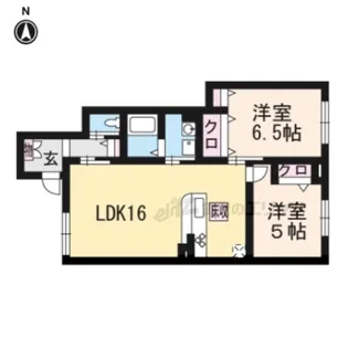 プラッツ上高砂C棟【102号室】の間取り