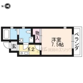 サイト京都西院【1-B号室】の間取り