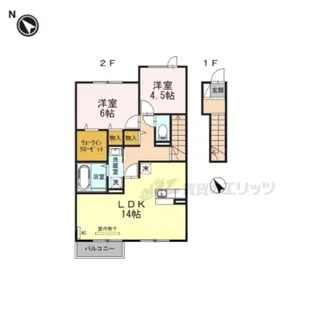 湖城ヶ丘ハイツ8号館【202号室】の間取り