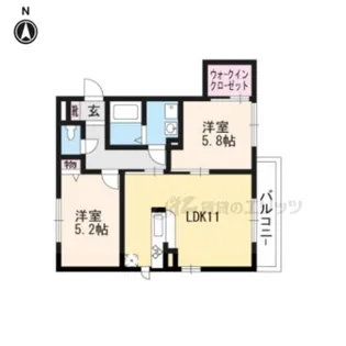 京洛舎岩倉B棟【205号室】の間取り