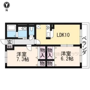 メゾン・ドゥ・ボヌール【202号室】の間取り