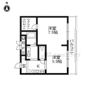 サンガーデン山科【412号室】の間取り