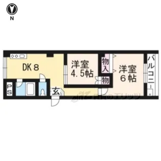 ジェリーノ中新道【101号室】の間取り