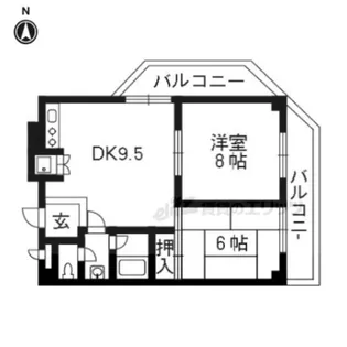 サンシュロス【501号室】の間取り