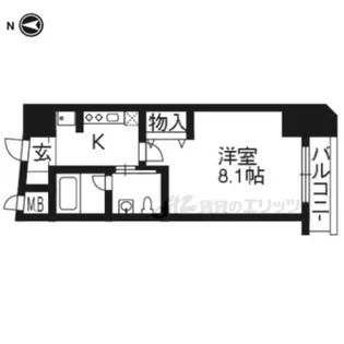 クリスタルグランツ京都高辻【304号室】の間取り