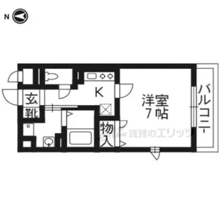 コスミオン長岡京【305号室】の間取り