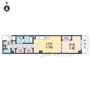 パレス伏見【106号室】の間取り