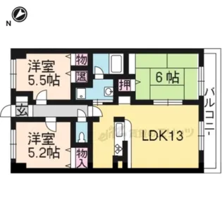 サザンパレス【203号室】の間取り