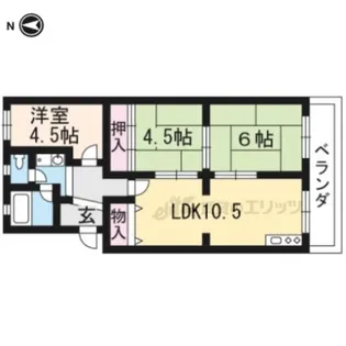 フォンテーヌ国分【503号室】の間取り