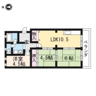 フォンテーヌ国分【505号室】の間取り