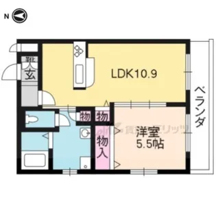 カスティーヨ・デ・アサヒ【201号室】の間取り