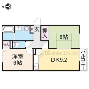 セジュール木津B棟【2階】の間取り