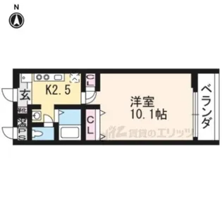 シルクシティ花・紫明【107号室】の間取り