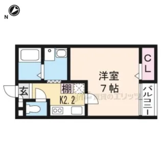 レイクサイドヒエイB棟【206号室】の間取り