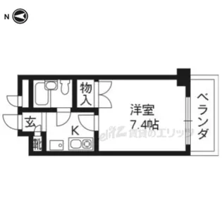 DETOM?1今出川通【6階】の間取り