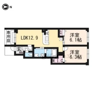 グランドゥール楓【1階】の間取り