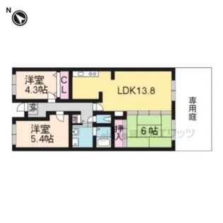 グランシャリオ草津【101号室】の間取り