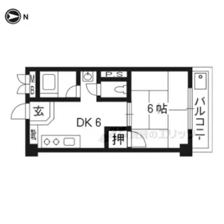 パールハイツイナリ【6階】の間取り