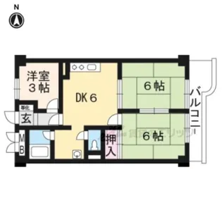 パールハイツイナリ【6016号室】の間取り