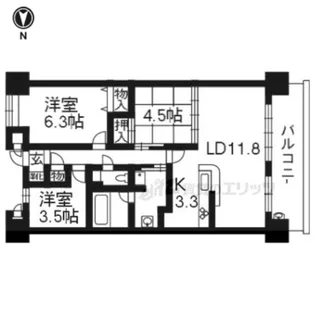 ロータリーマンション大津京レアール【11階】の間取り