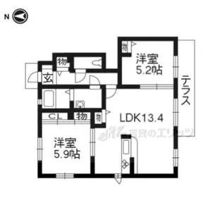 シャーメゾン丸豊【101号室】の間取り
