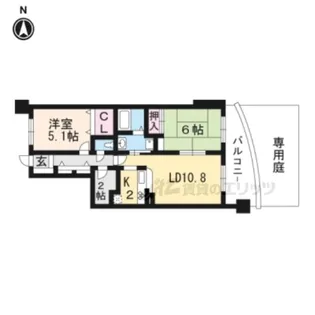 ロータリーマンション西大津ラクスヒルズ【103号室】の間取り