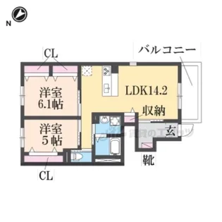 サンガーデン一橋A棟【201号室】の間取り