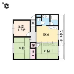 ハイツ清涼【4階】の間取り