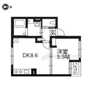 プリオーレリベルタ桂B【3階】の間取り